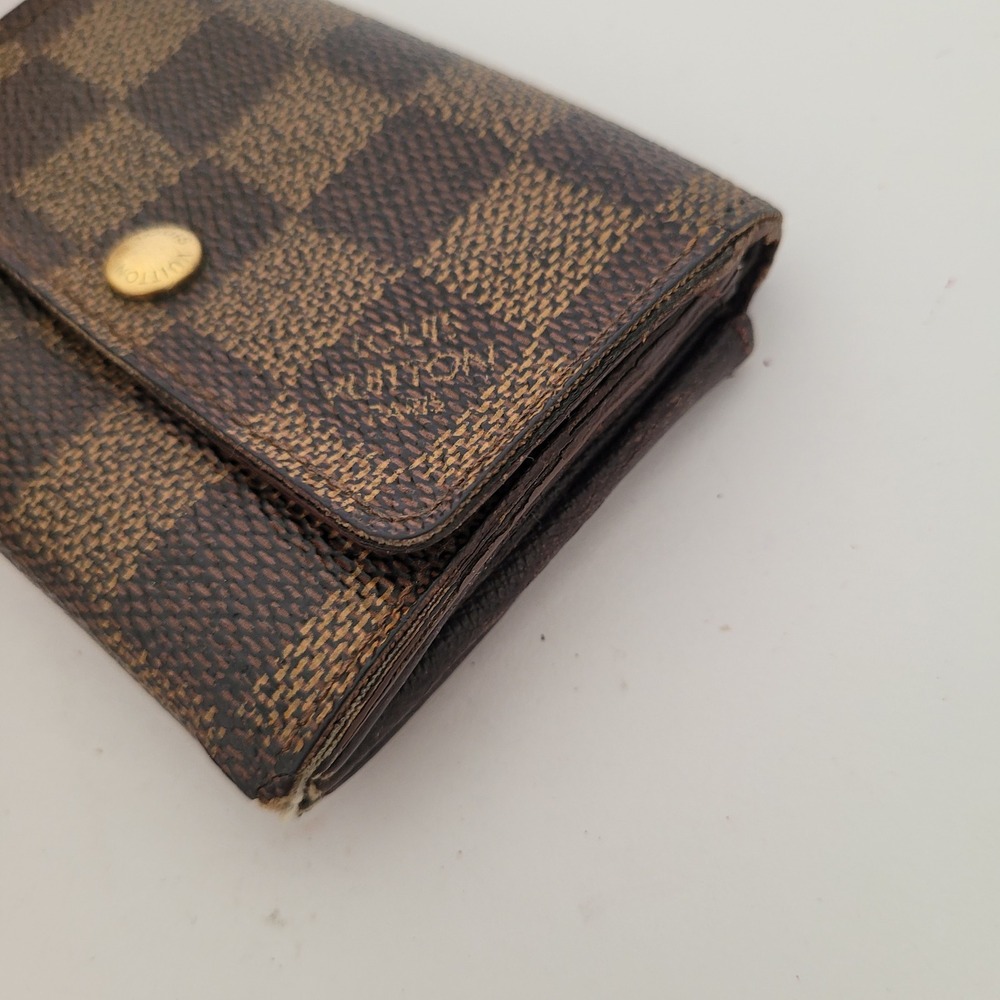 Louis Vuitton Damier Ebene Compact Wallet Brown Checkered Made in France CA0996 - Picture 10 of 11
